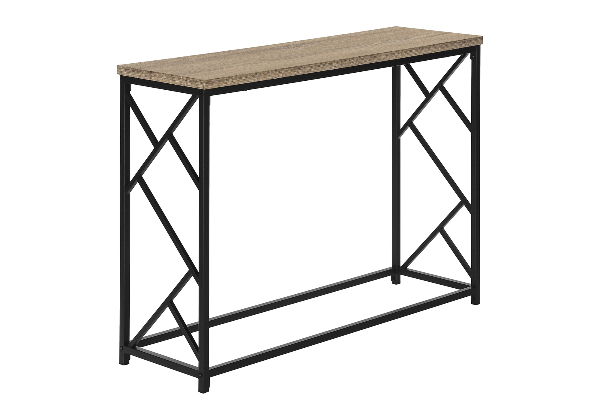 ACCENT TABLE - 44"L / TAUPE / BLACK METAL HALL CONSOLE